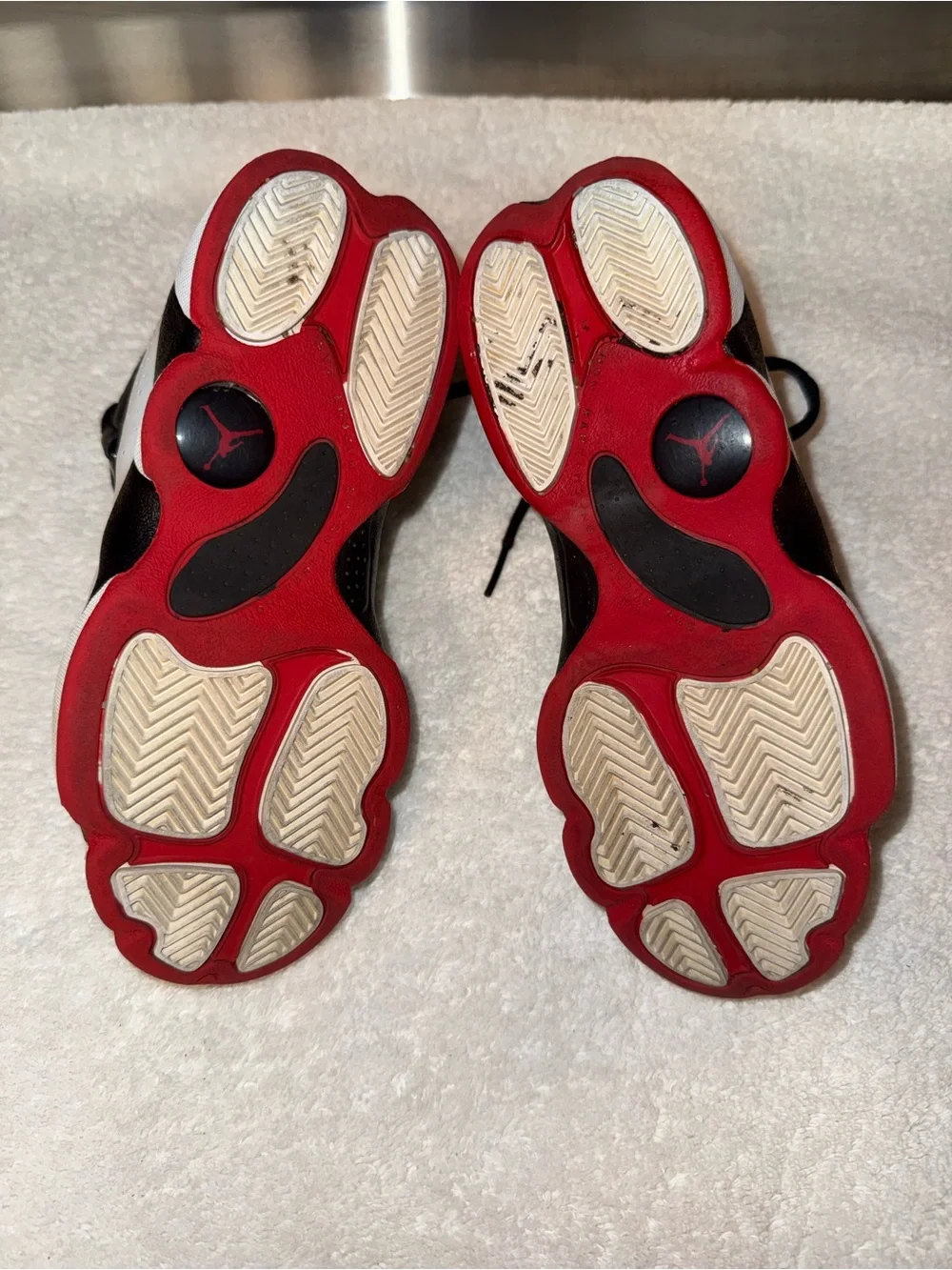 Nike Air 6 Rings Black/White/Red High-Top University Sneakers Size 2Y
